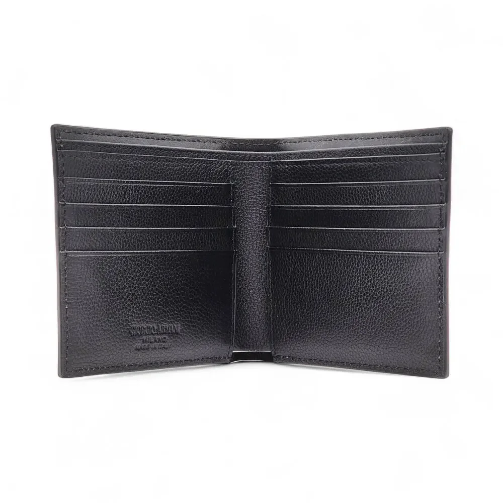 Giorgio Armani Milano Black Leather Bifold Men's Wallet - New in Box